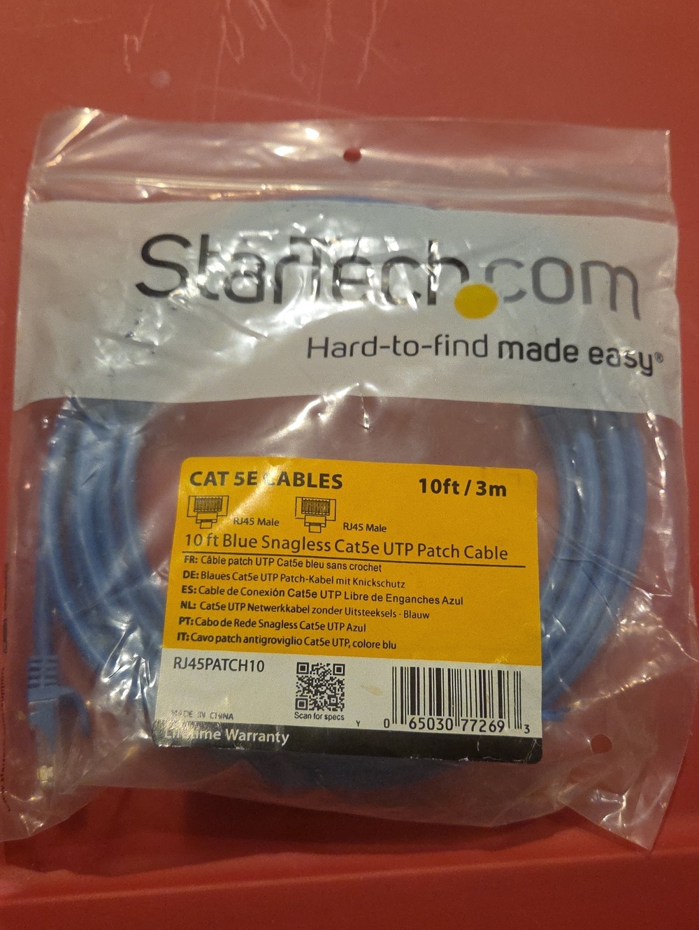 StarTech 10ft Blue Cat5e UTP Patch Cable